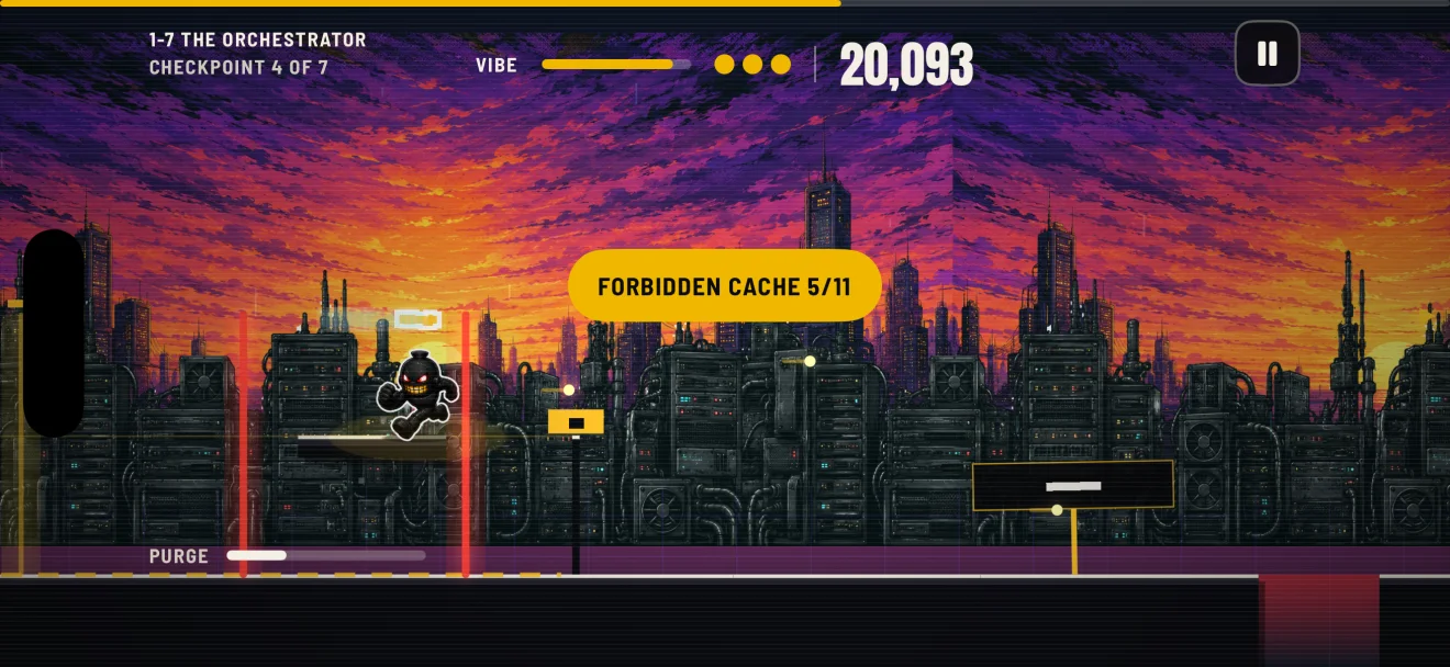 A later level with hazards and enemies